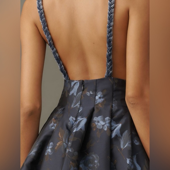 Maeve V-Neck Velvet Jacquard A-Line Midi Dress Size 0 Petite - Picture 4 of 7